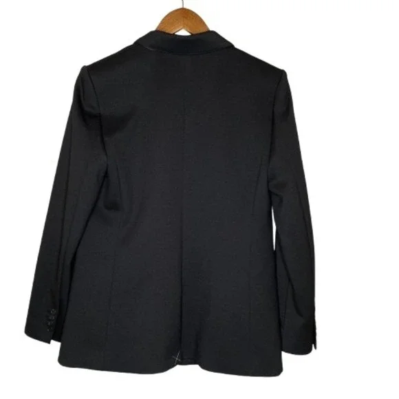 Ann Taylor Womens Tailored Career Blazer Size 8 Black Classic Timeless Office - Picture 7 of 11